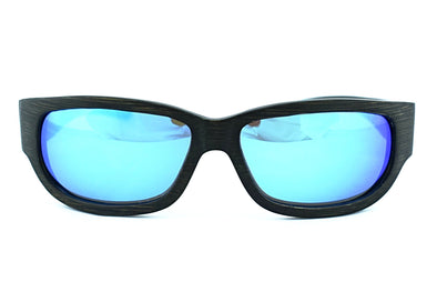 SportsWood - Black Bamboo Wrap Around Sunglasses