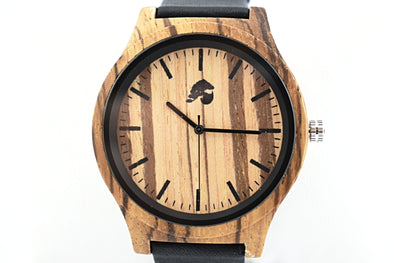 Handcrafted Men's Zebra Wood Watch - Safari