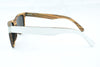 White Wood Sunglasses With Mirror Lens