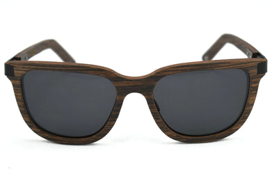 Black Walnut And Metal Sunglasses - Alloy
