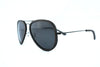 Metal And Wood Aviator Sunglasses