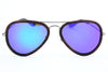 Metal And Wood Aviator Sunglasses