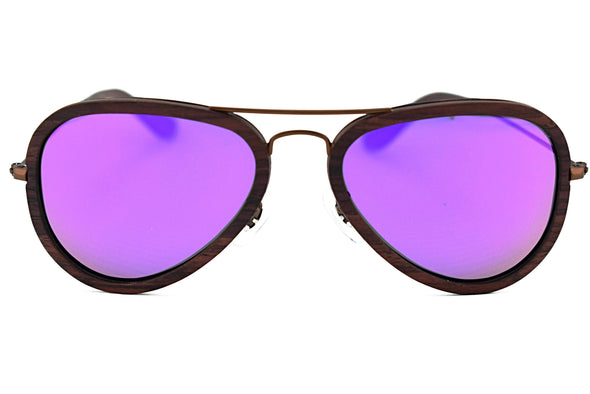Metal & Wood Aviator Sunglasses For Men And Women