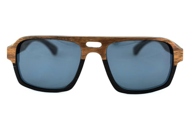 Capri - Walnut Wood Aviator Sunglasses
