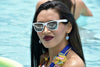 White Wood Sunglasses With Mirror Lens