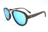 Black Oak Aviator Wood Sunglasses With Mirrored Lens