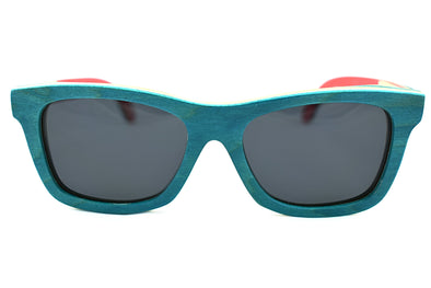 Tropical Blue Wood Sunglasses - Caribe