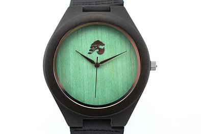 Handcrafted Men's Sandalwood Watch - Green Forrest