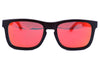 Black Bamboo Sunglasses With Red Lens - Georgia Edition