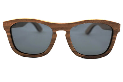 Natural Walnut Wood Sunglasses - Retro