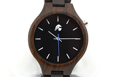 Handcrafted Unisex Walnut Wood Watch - Midnight